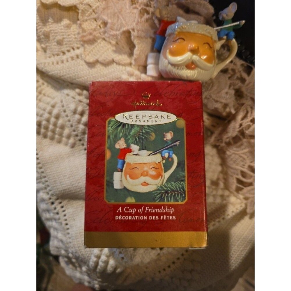 2001 Hallmark Keepsake Ornament A Cup Of Friendship Handcrafted QX8472